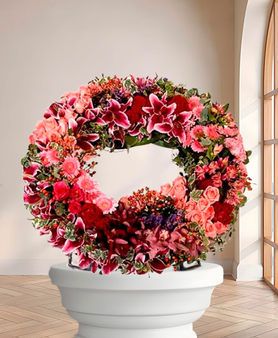 Couronne Albâtre — fleurs de deuil livrees a Paris
