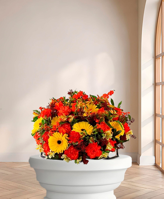 Coussin Sobre — fleurs de deuil livrees a Paris
